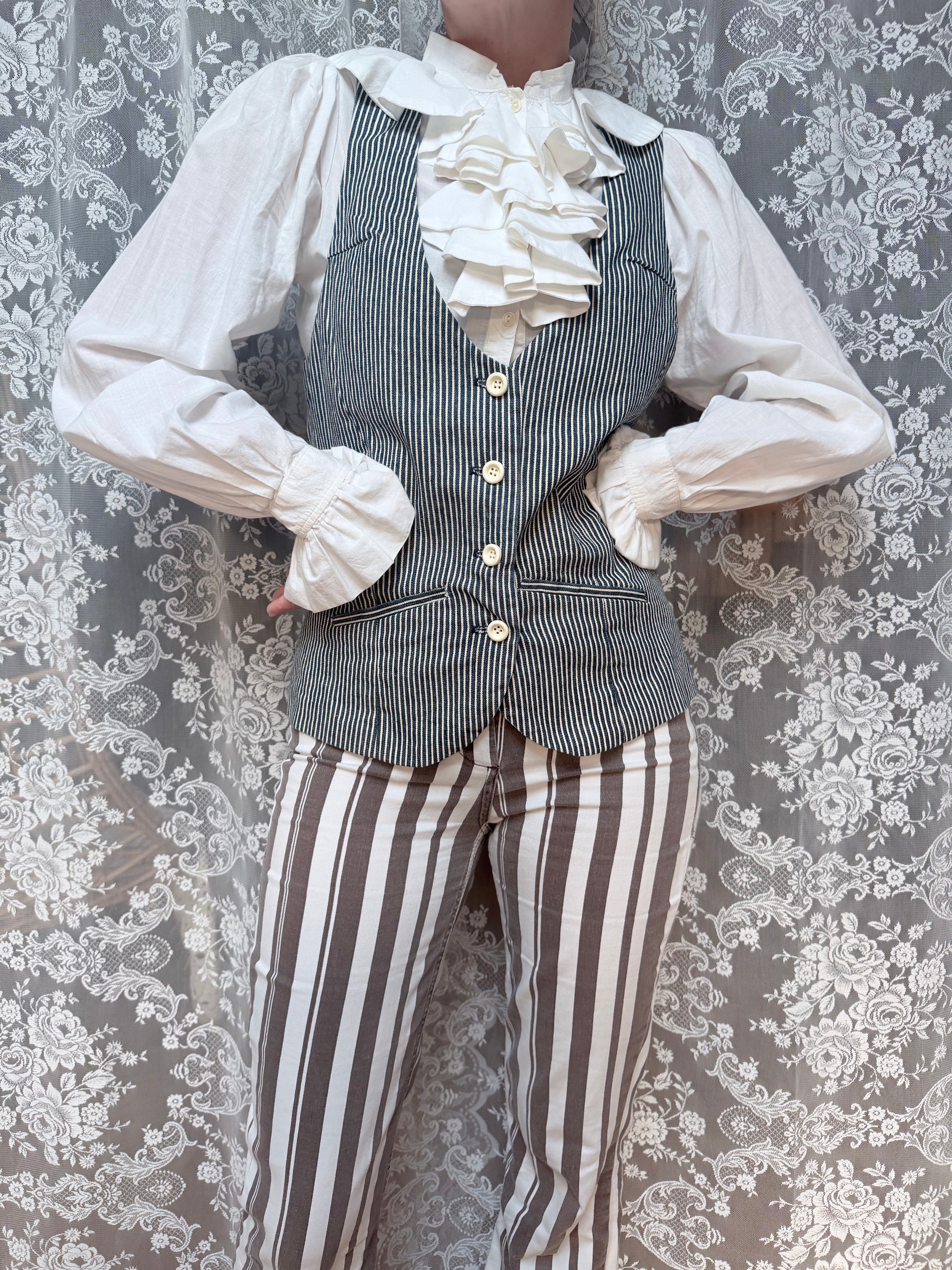 Mary Quant of London 1960s Pinstripe Tailored Waistcoat