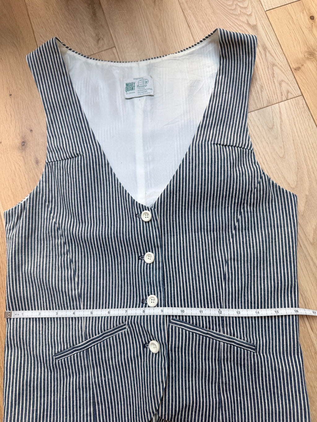 Mary Quant of London 1960s Pinstripe Tailored Waistcoat
