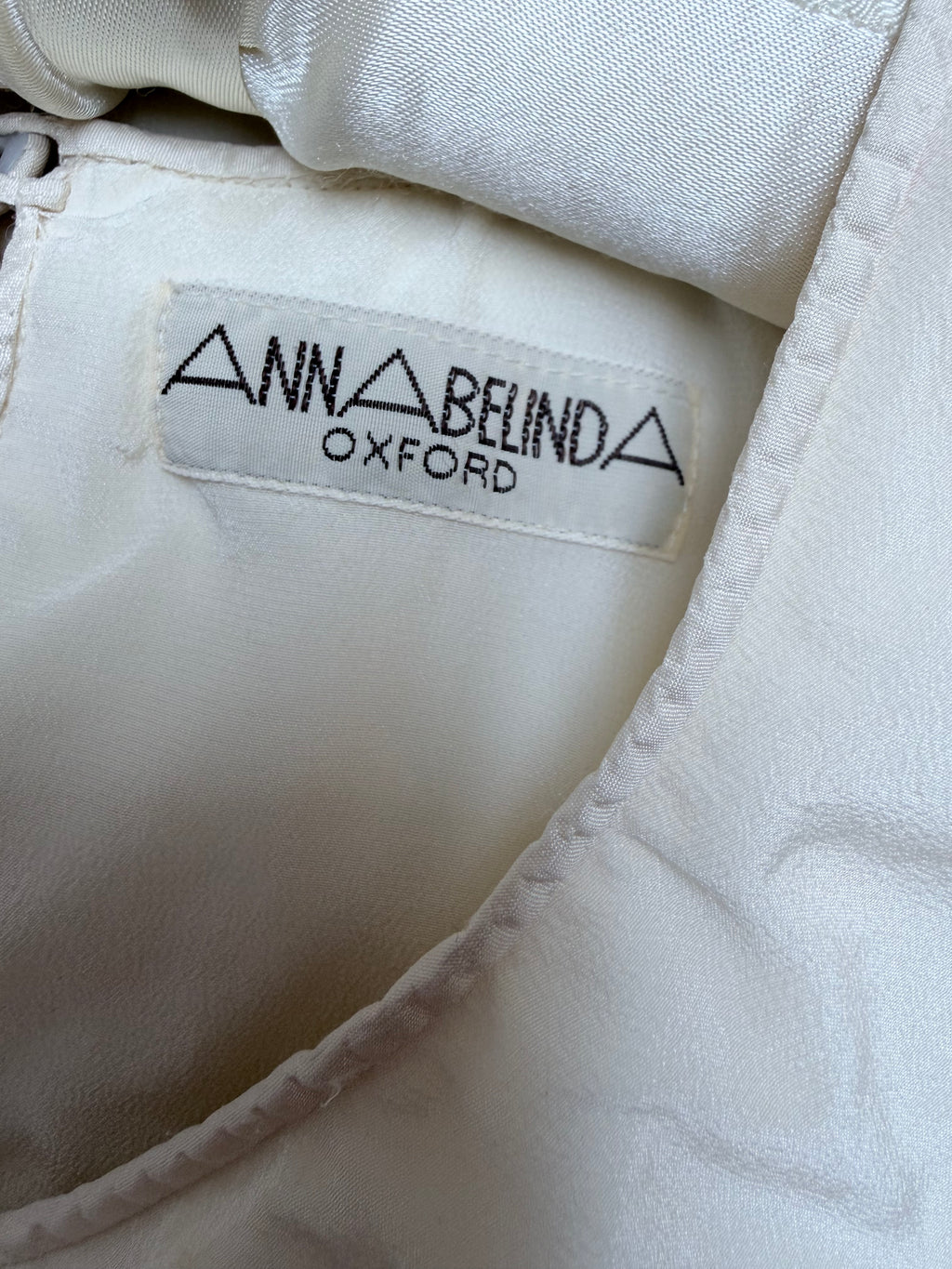 Vintage 1970s Anna Belinda Oxford Silk Wedding Dress