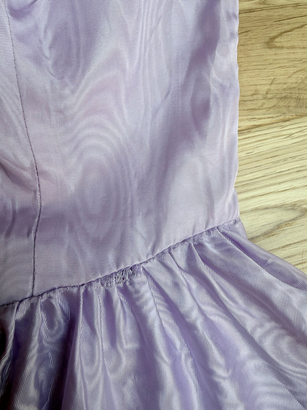 Vintage 1970s Lilac Lace Ruffle Sleeve Prairie Dress | Beauty and the Beast Ballgown