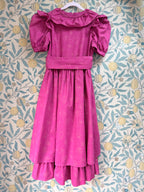 Vintage 1980s Laura Ashley Bright Fuchsia Prairie Bridesmaid Dress