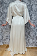 Vintage Satin Negligee & Bell Sleeve Gown Set