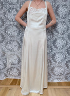 Vintage Satin Negligee & Bell Sleeve Gown Set