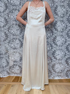 Vintage Satin Negligee & Bell Sleeve Gown Set