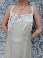 Vintage Satin Negligee & Bell Sleeve Gown Set