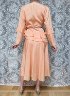 Vintage 1930s Handmade Peach Ruffled Day Dress