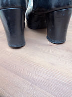 Authentic 1960s/70s Classic Black Genuine Leather Go-Go Boots