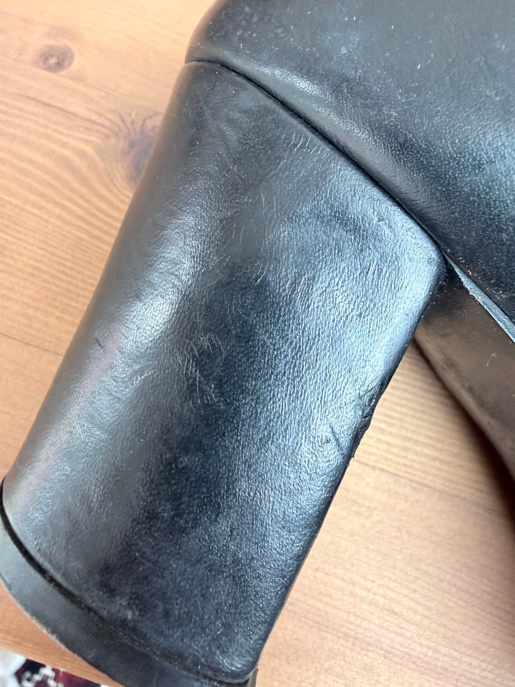 Authentic 1960s/70s Classic Black Genuine Leather Go-Go Boots