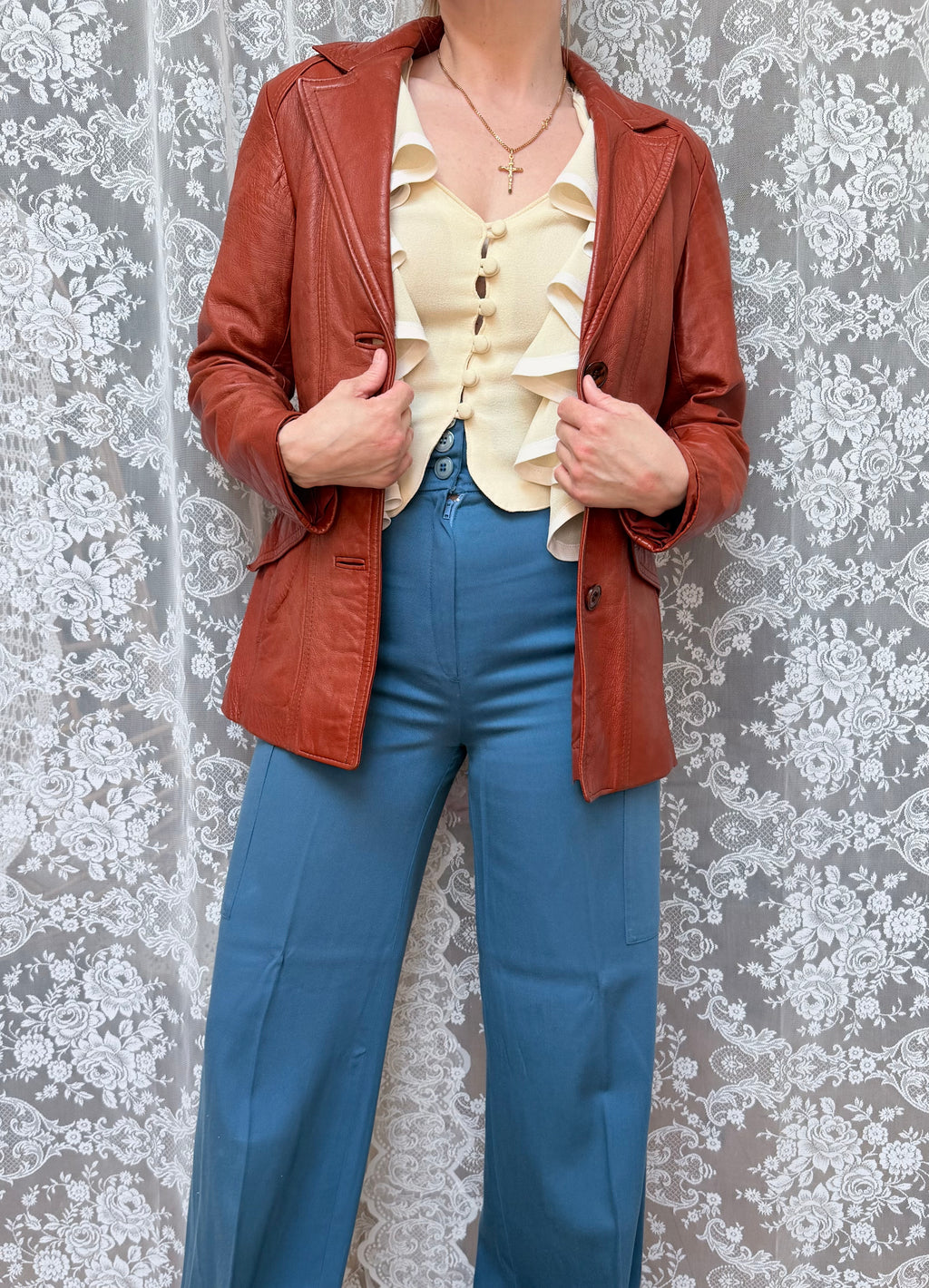 Vintage 1970s Red Leather Women's Jacket