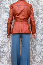Vintage 1970s Red Leather Women's Jacket