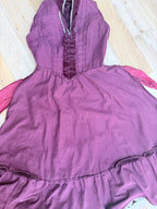 Vintage 1970s Gunne Sax Burgundy Velvet Prairie Dress