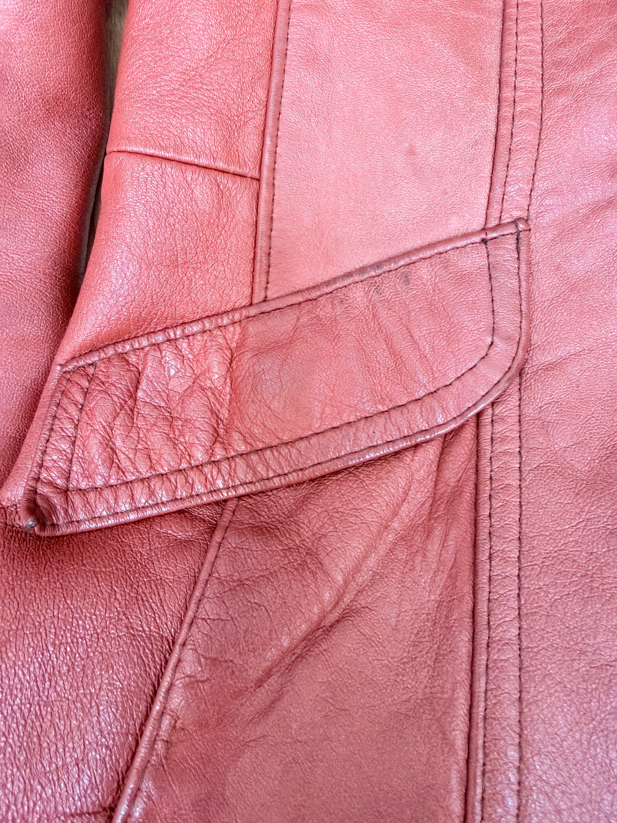 Vintage 1970s Red Leather Women's Jacket