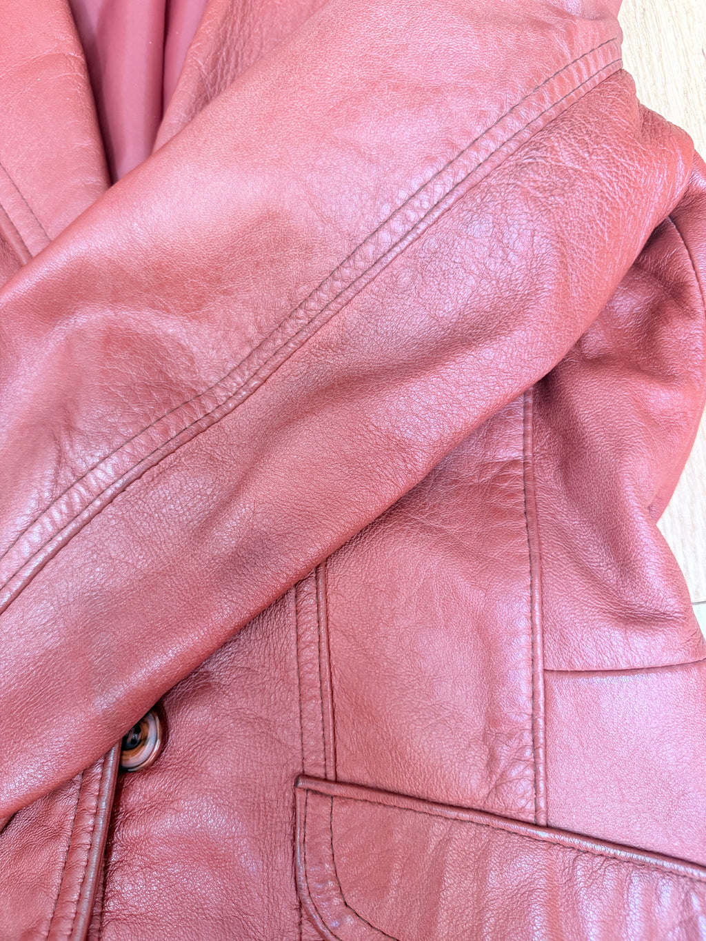 Vintage 1970s Red Leather Women's Jacket
