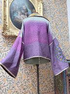 Vintage Cotton Bell Sleeve Kantha Jacket | Woodstock #1
