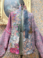 Vintage Cotton Bell Sleeve Kantha Jacket | Woodstock #4