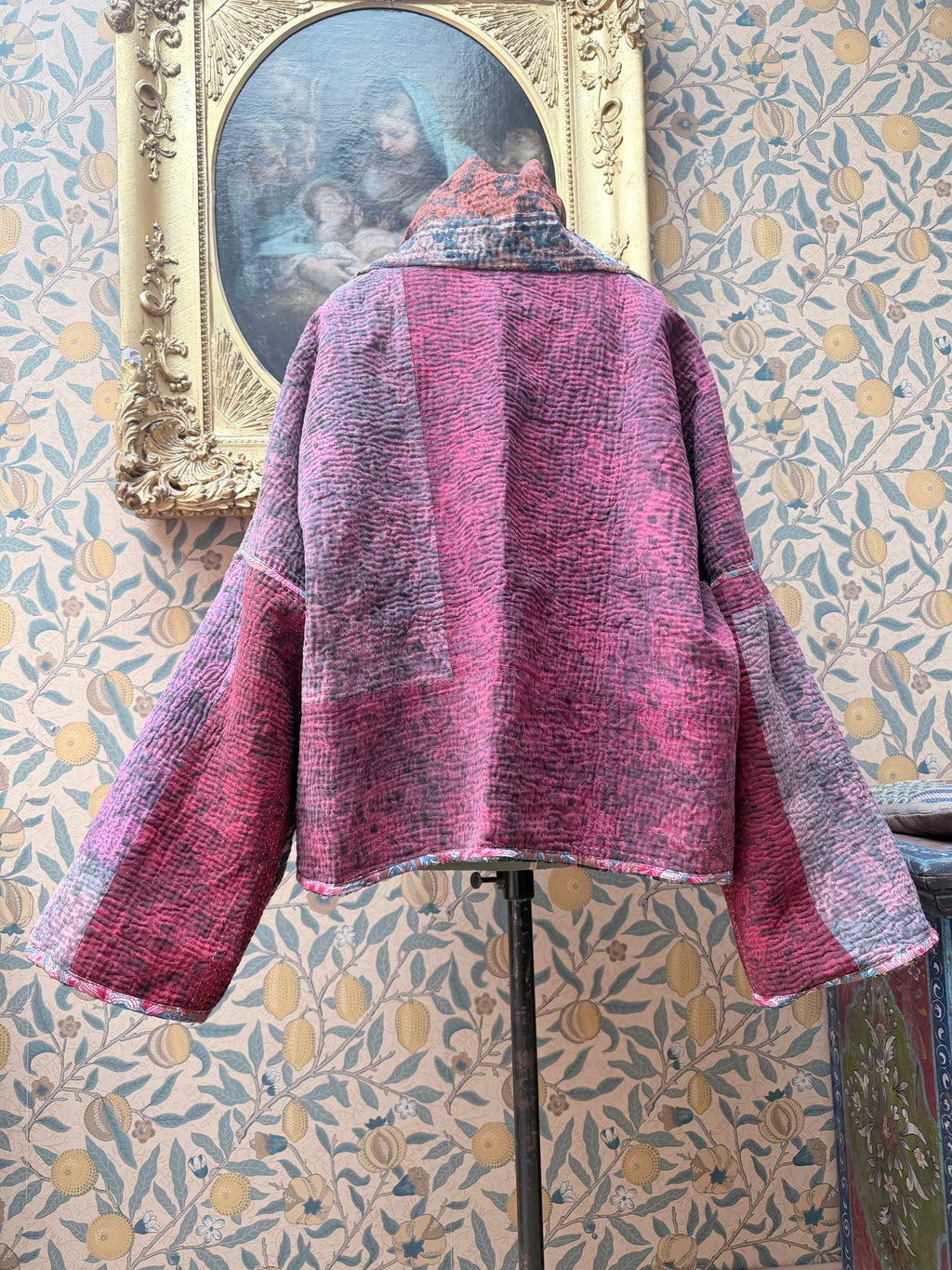 Vintage Cotton Bell Sleeve Kantha Jacket | Woodstock #4