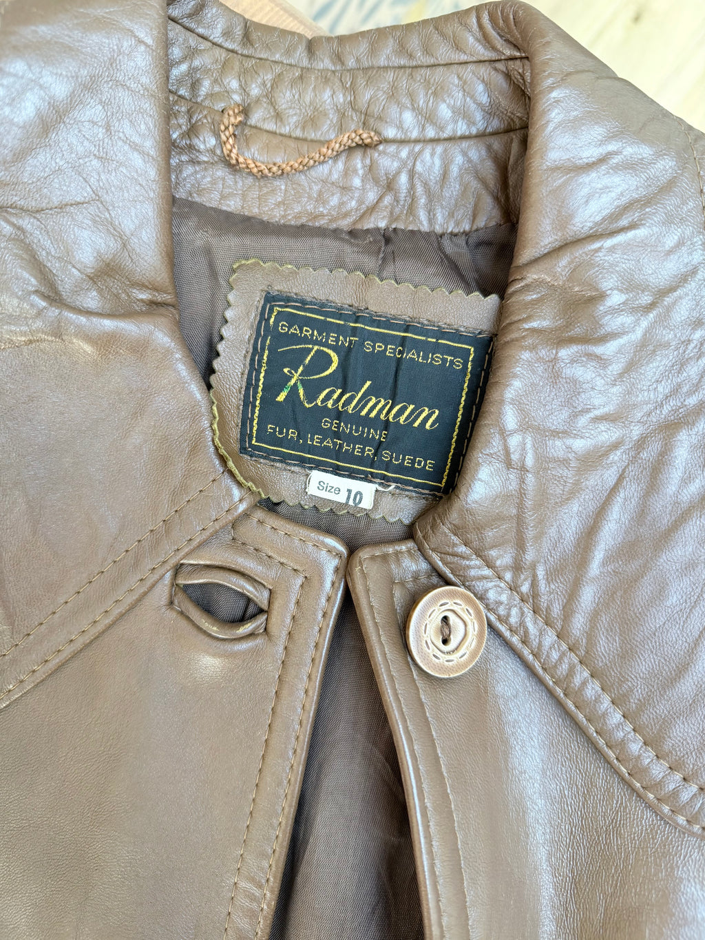 Vintage 1970s Made in England Brown Leather Jacket