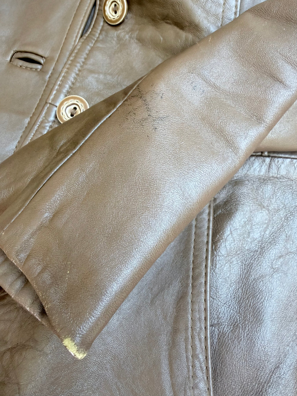 Vintage 1970s Made in England Brown Leather Jacket