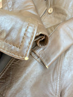 Vintage 1970s Made in England Brown Leather Jacket