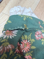 Rare Vintage 1970s Green Floral Prairie Handmade Dress