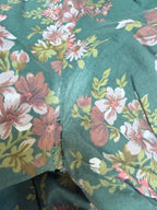 Rare Vintage 1970s Green Floral Prairie Handmade Dress