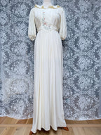 Vintage 1970s Anna Belinda Oxford Silk Wedding Dress