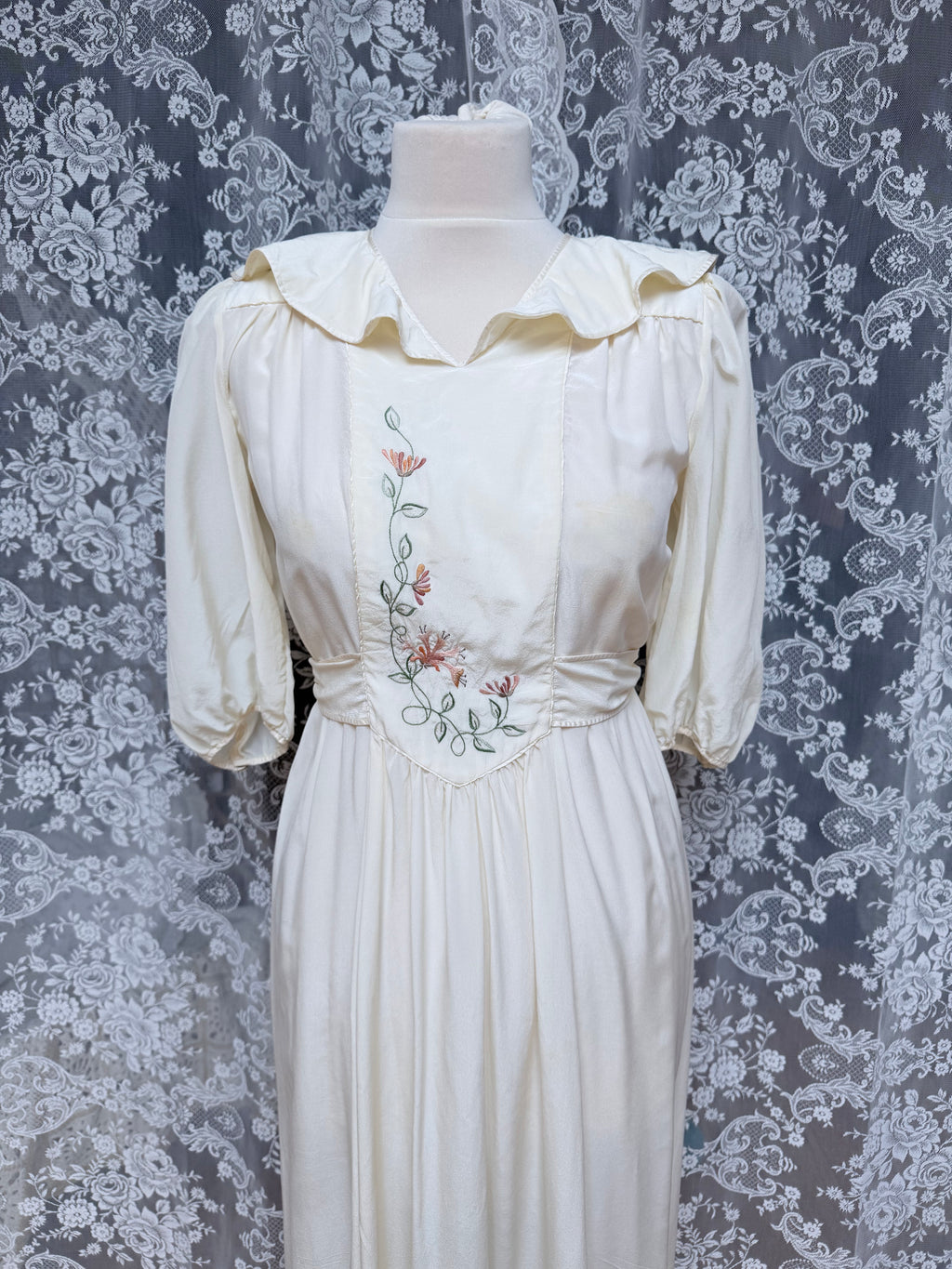 Vintage 1970s Anna Belinda Oxford Silk Wedding Dress