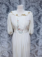 Vintage 1970s Anna Belinda Oxford Silk Wedding Dress