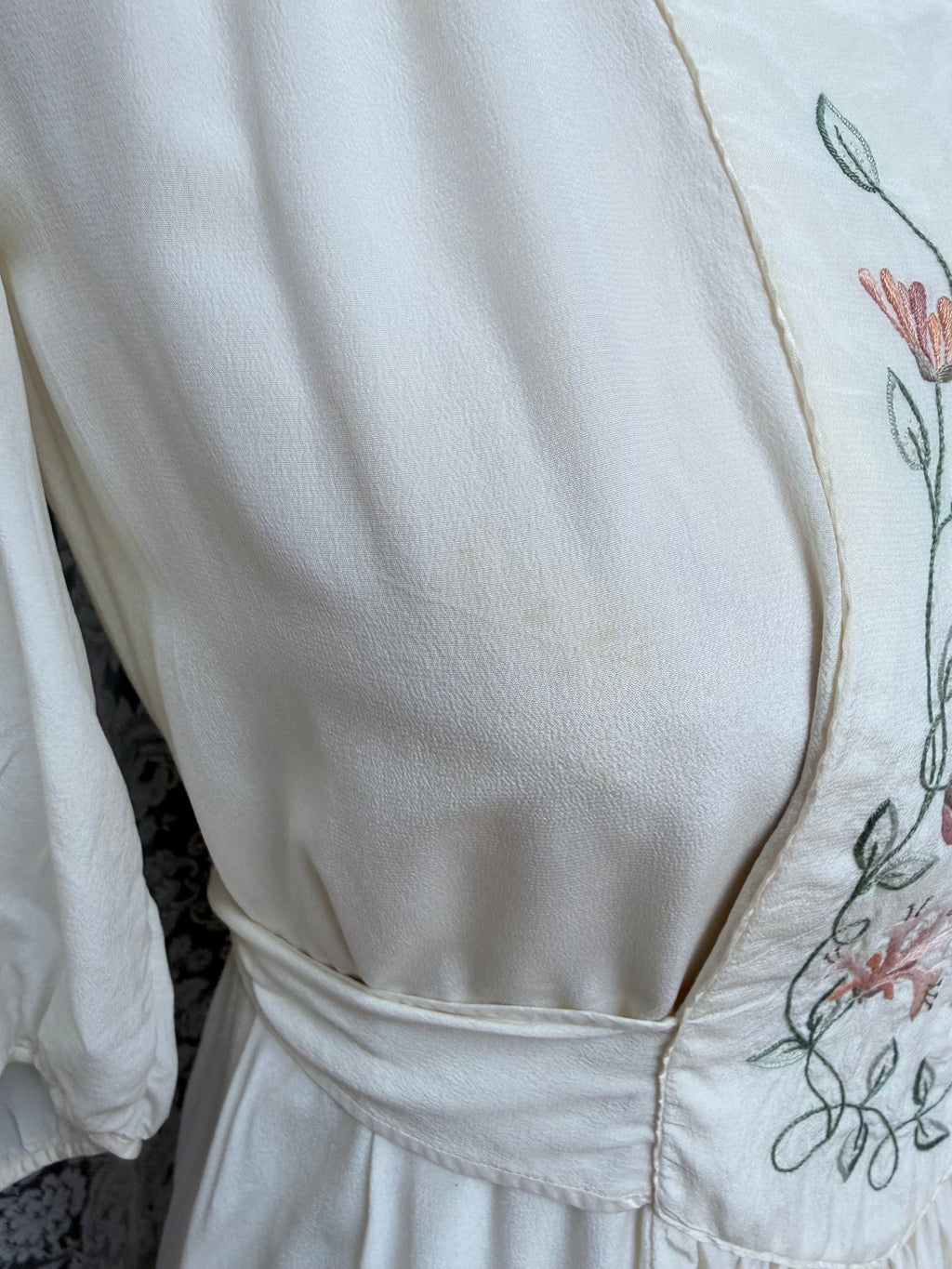 Vintage 1970s Anna Belinda Oxford Silk Wedding Dress
