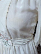 Vintage 1970s Anna Belinda Oxford Silk Wedding Dress