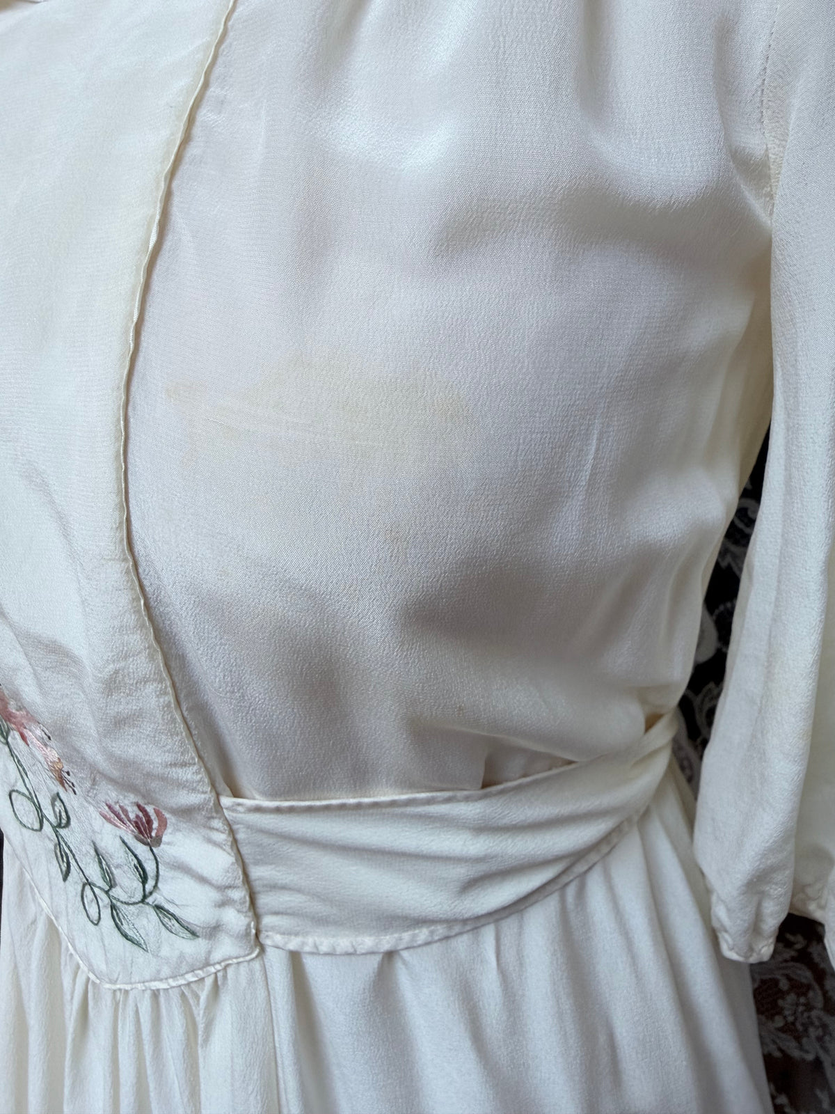 Vintage 1970s Anna Belinda Oxford Silk Wedding Dress
