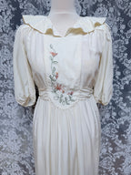 Vintage 1970s Anna Belinda Oxford Silk Wedding Dress