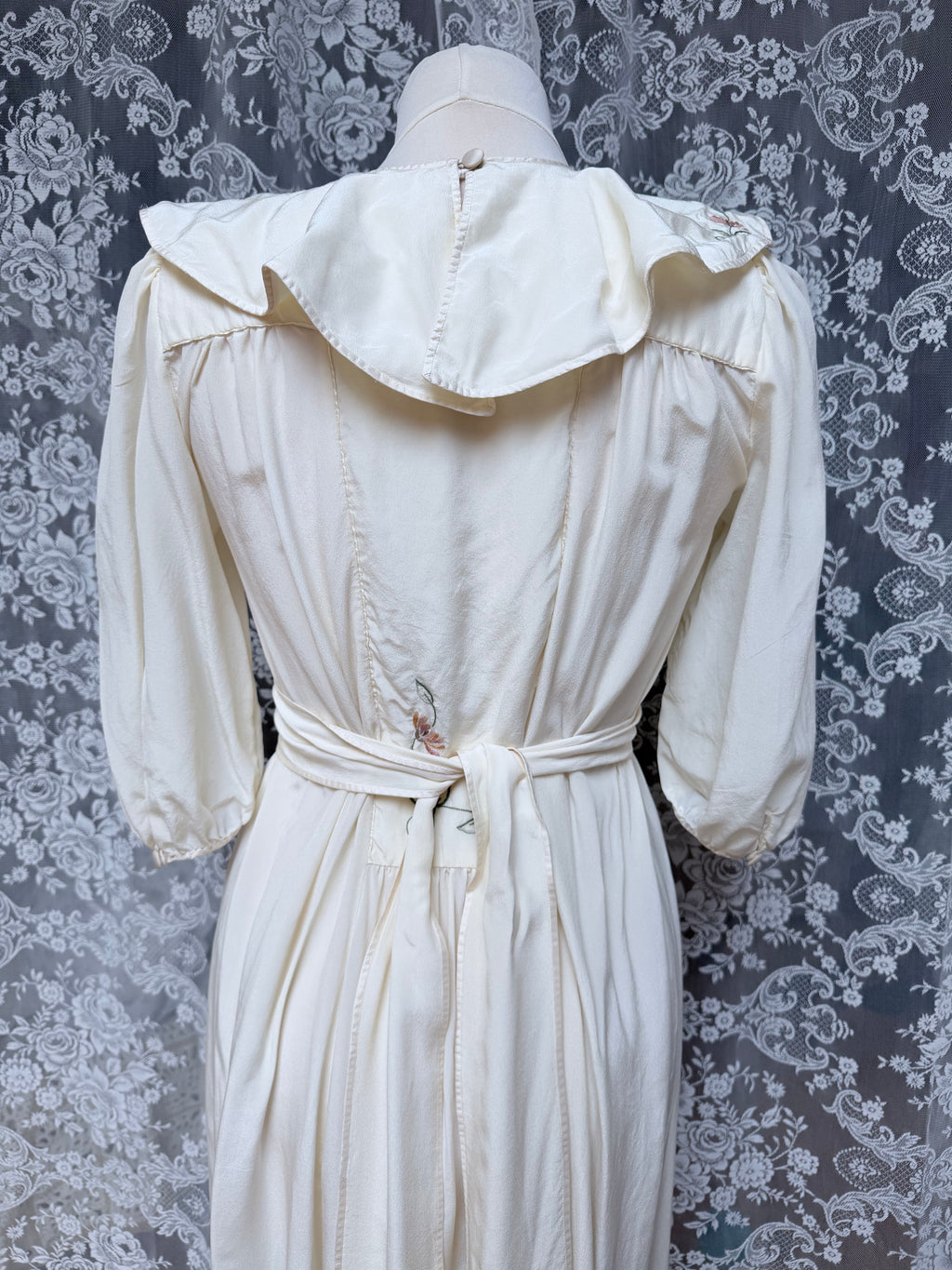 Vintage 1970s Anna Belinda Oxford Silk Wedding Dress