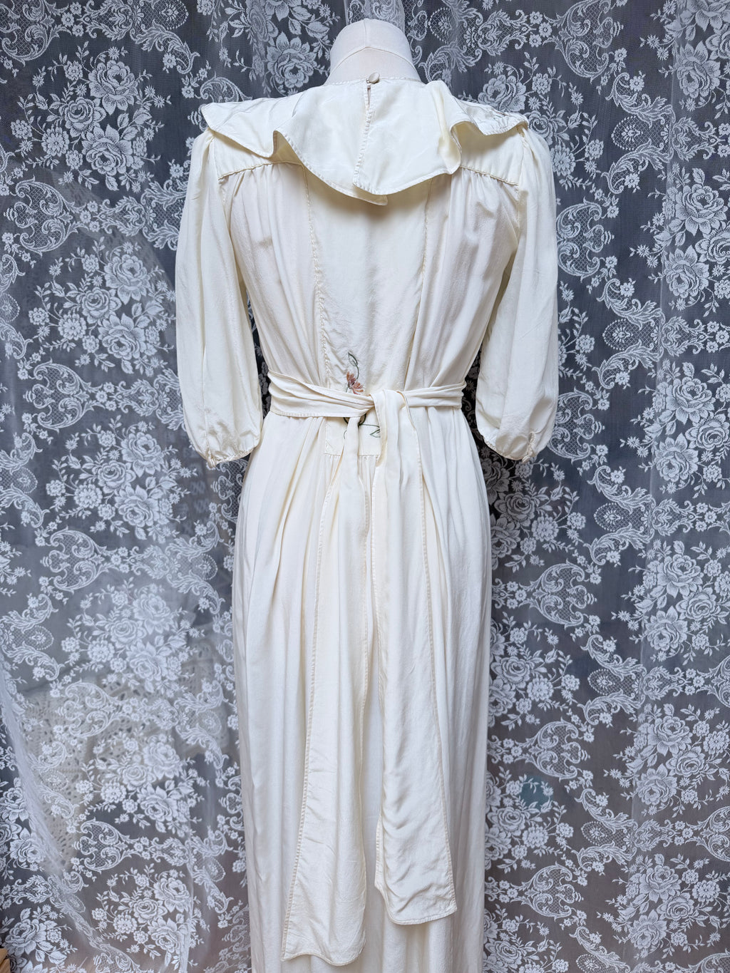 Vintage 1970s Anna Belinda Oxford Silk Wedding Dress