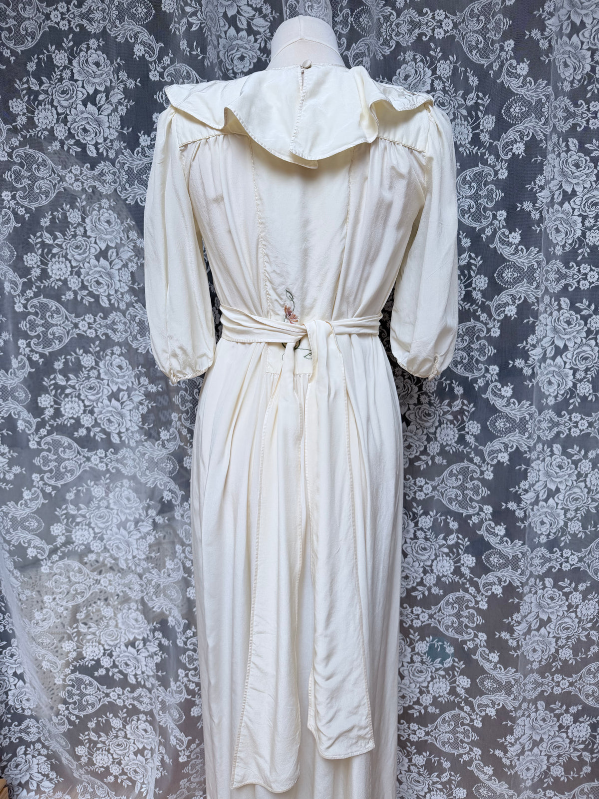 Vintage 1970s Anna Belinda Oxford Silk Wedding Dress