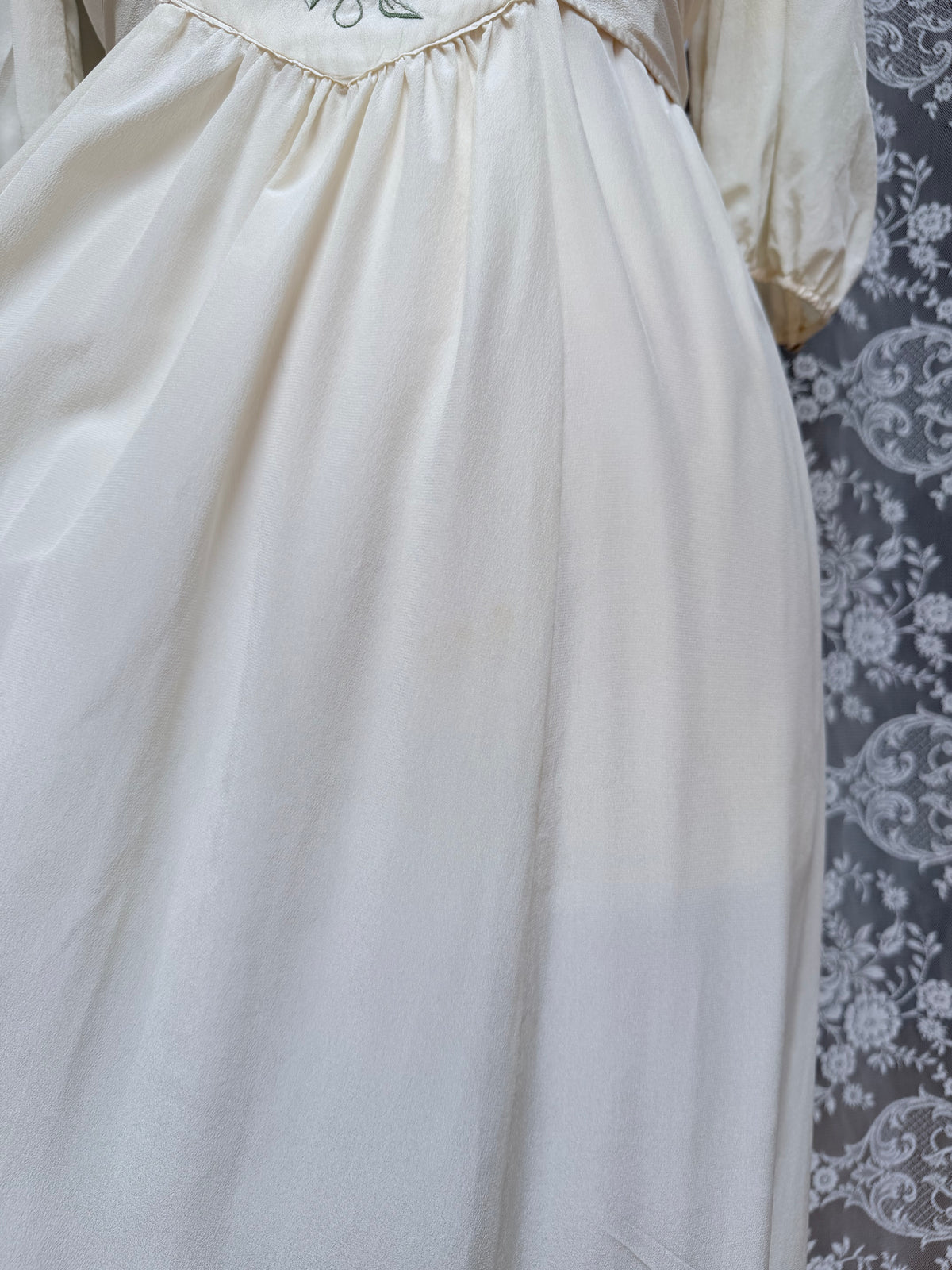 Vintage 1970s Anna Belinda Oxford Silk Wedding Dress