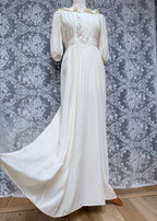 Vintage 1970s Anna Belinda Oxford Silk Wedding Dress