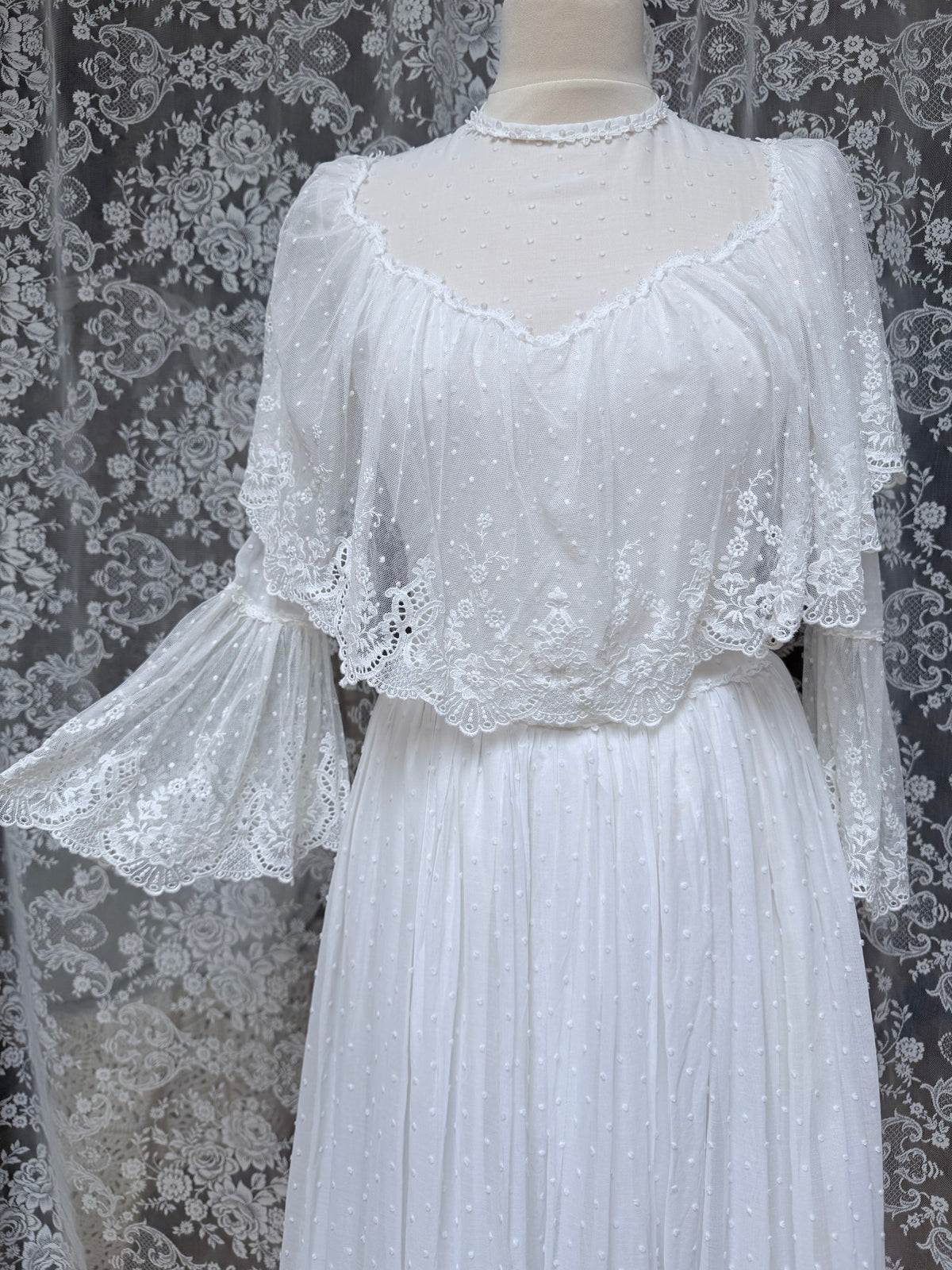 Very Rare 1970s Laura Ashley Boho Prairie Wedding Dress