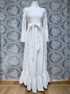 1970s Laura Ashley Edwardian Prairie Wedding Dress