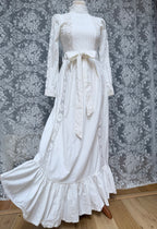 1970s Laura Ashley Edwardian Prairie Wedding Dress