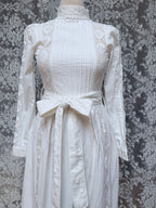 1970s Laura Ashley Edwardian Prairie Wedding Dress