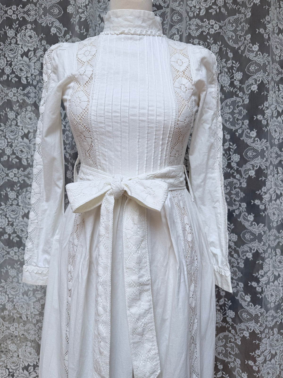 1970s Laura Ashley Edwardian Prairie Wedding Dress