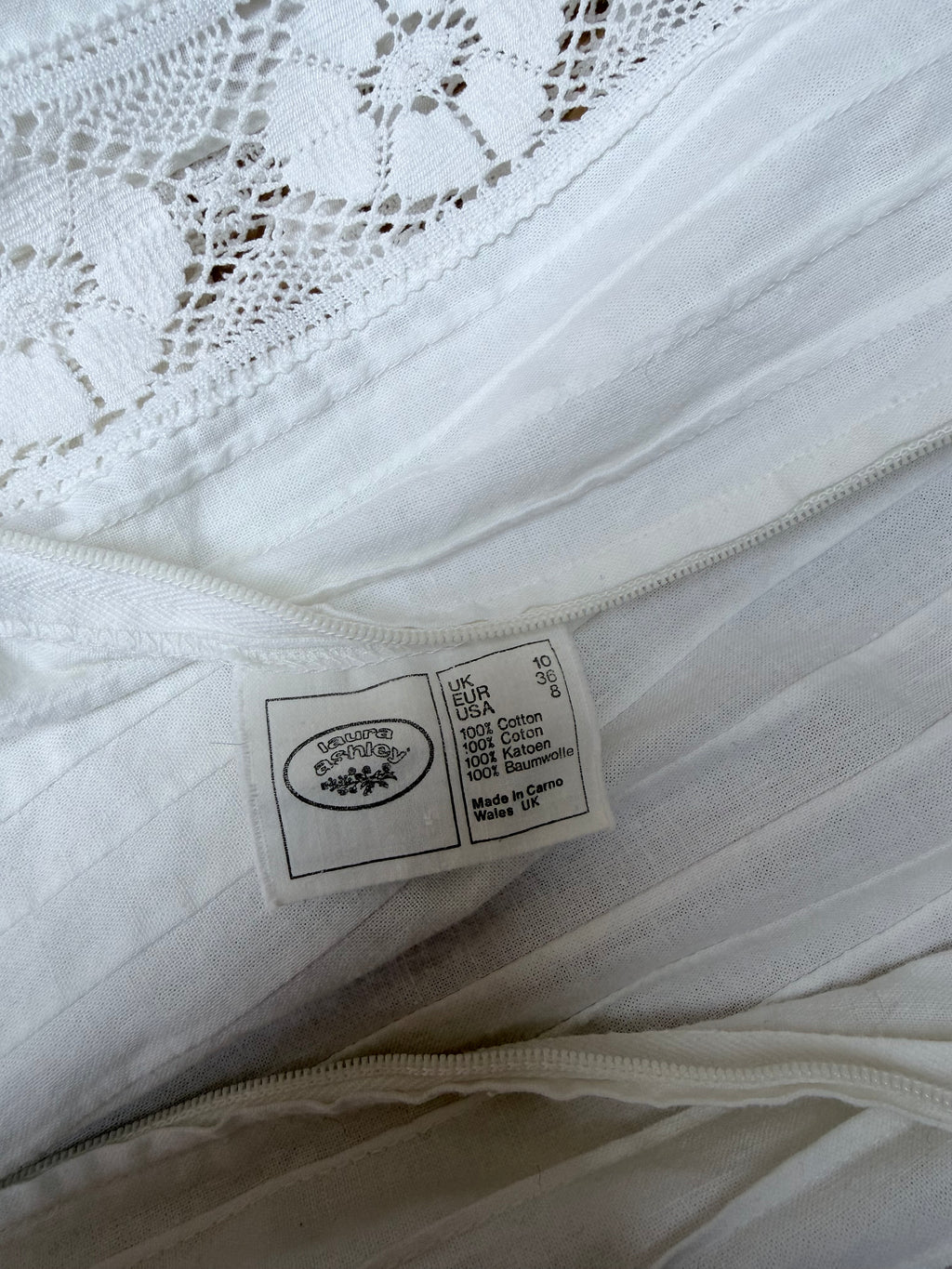 1970s Laura Ashley Edwardian Prairie Wedding Dress