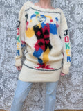 Vintage 1990s–1980s Hand-Knitted Mohair Novelty Playing Card Joker Jumper | Selina Knitwear