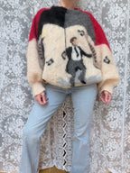 Vintage 1990s Hand-Knitted Mohair Singing in the Rain Jumper | Selina Knitwear