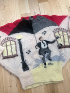 Vintage 1990s Hand-Knitted Mohair Singing in the Rain Jumper | Selina Knitwear