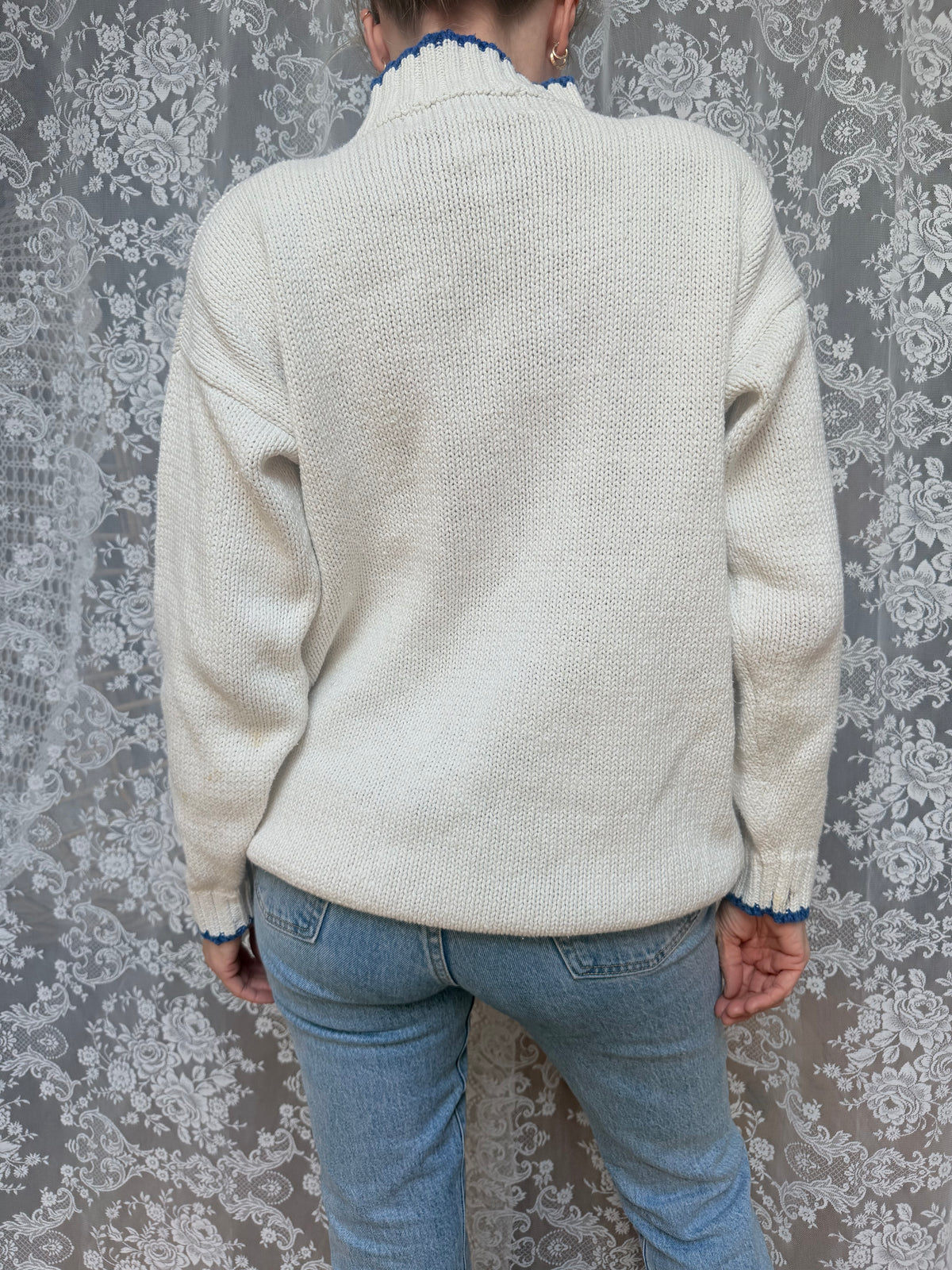 Vintage Nuggets Ramie & Cotton Scarecrow Knit Jumper | 1990s Cottagecore Halloween Sweater