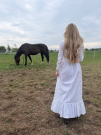 1970s Laura Ashley Edwardian Prairie Wedding Dress