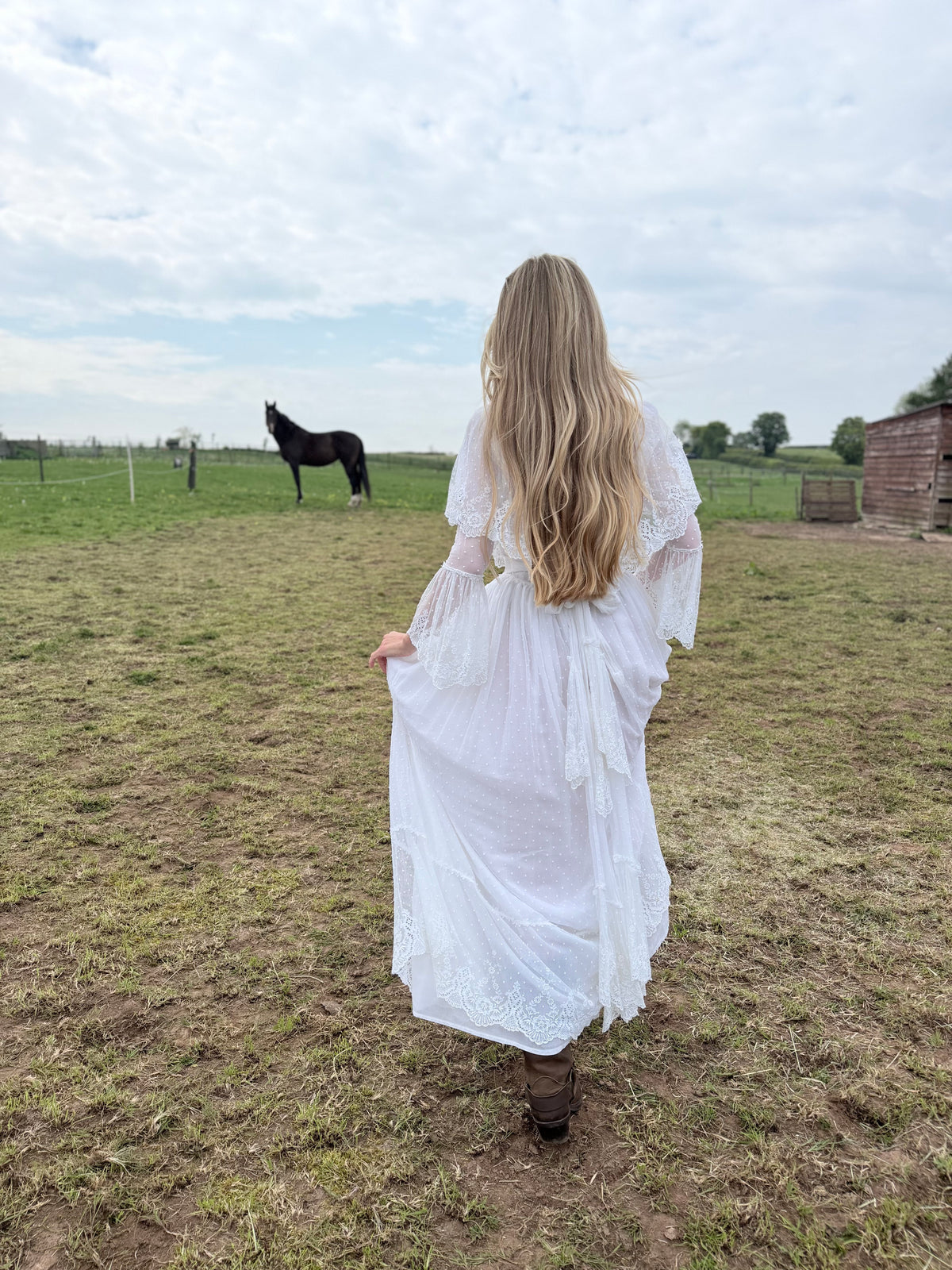 Very Rare 1970s Laura Ashley Boho Prairie Wedding Dress