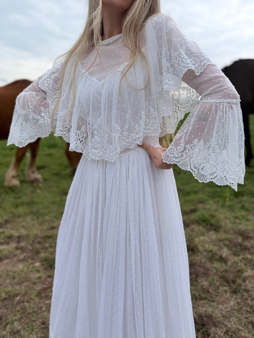 Very Rare 1970s Laura Ashley Boho Prairie Wedding Dress